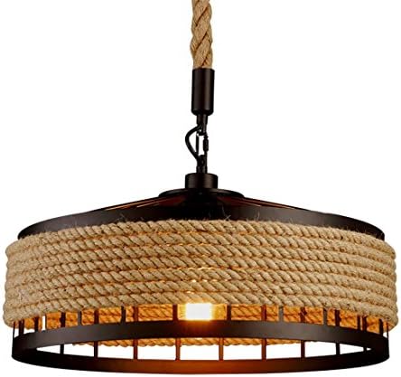 Retro Rope Ceiling Lighting, For E27 Bulb Chandeliers vintage Style Iron shade Pendant light Restaurant cafe Bedroom Living room Dining Room Decoration Lamp , M