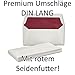 Produktbild 50 Stück // Umschläge DIN Lang, Opal-Weiß mit rotem Seidenfutter, 110 x 220 mm, 110 g/m² // Naßklebung // Sattelverschluss // Serie O.P.A.L