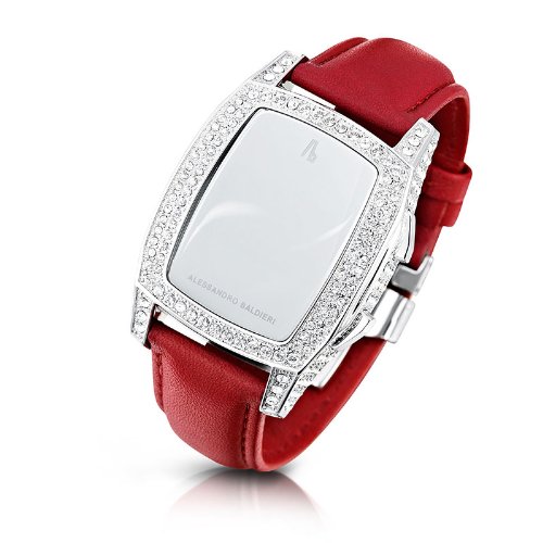 Alessandro Baldieri Ladies Limited Edition Watch End of Time Swarovski Clear/Burgundy AB0041SW-CLR-BUR