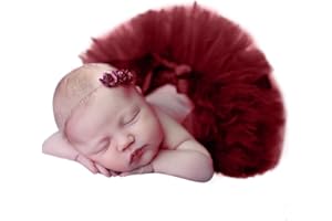 ikasus Neugeborenen Baby Fotoshooting Requisiten, Neugeborenes Säugling Fotografie Mädchen Rock Tutu Kleidung Kostüme Outfits Bekleidung Set mit Haarband für Baby Foto Fotografie Prop Zubehör, Weiß
