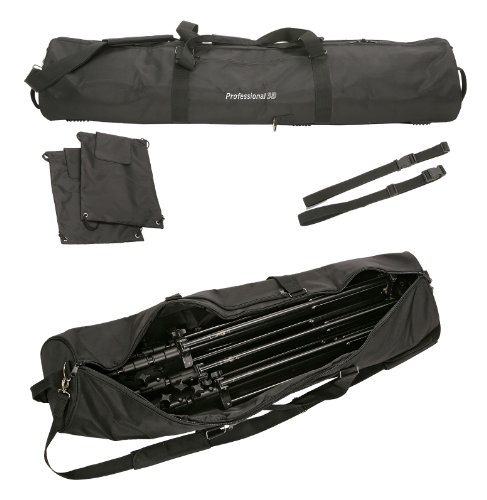 PROFESSIONAL 3D Stativtasche 122 cm Stativkcher Stativ Tasche VOLLPOLSTER, nimmt bis 3 Stative auf, [ passt bis 120 cm Stativ ] [ fr alle: Licht - Kamera - Blitz Stative ] /// XXL Schwarz