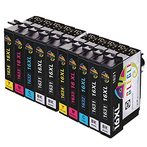 GLEGLE 16XL 16 XL Cartucce Sostituzione per Epson 10 Cartucce Compatibile con Epson Workforce WF-2630WF WF-2510WF WF-2750DWF WF-2530WF WF-2540WF WF-2760DWF WF-2650DWF WF-2660DWF WF-2520NF WF-2010W