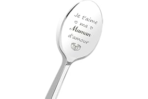 RATIFYALE Cadeau Pour Maman Cadeau Noel Maman, Cuillère A Cafe en Acier Inox, Cadeau Mere Cadeaux Maman Cadeau pour Sa Maman Cadeau Anniversaire Maman Cadeaux pour Maman Cadeau Mère Fille Cadeau Fete des Meres