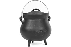 SOMETHING DIFFERENT Green Man Gifts CO_29702 Chaudron avec triple lune en fonte 19 cm x 19 cm x 15,3 cm x 14,3 cm