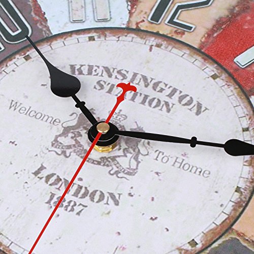 SOLEDI Wanduhr Europäisch Vintage Pastoraler Stil aus Umweltfreundliches MDF ideale Dekoration für Ihr Zimmer - 4