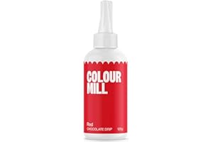 Colour Mill Choco Drip Red, Drip Cake Glassa per Dolci, Colore Cioccolato per Torte, Biscotti, Macaron, Gelati, Cake Pops, Fragole, Decorazioni di Torte, Rosso, 125 g
