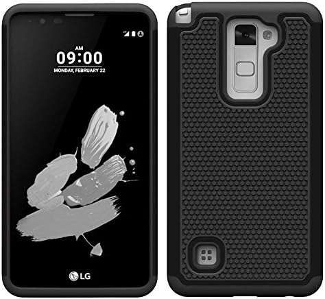 Dooki, Stylus 2 Case, LG Stylus 2 Case, Tough Rugged [High Impact] [Heavy Duty] [Shockproof] [Drop Resistance] [Non-Skid] [Hybrid 2 In 1] Hard Silicone Rubberized Dual Layer Protective Phone Cover Case For LG Stylus 2 LS775 (A-6)
