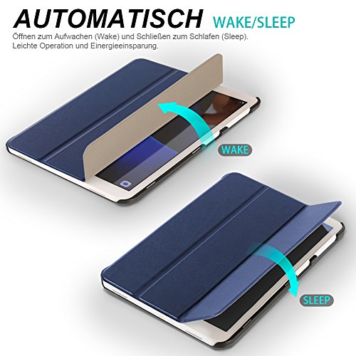 Samsung Galaxy Tab A 10.1 Hülle – Colico Ultra Dünn Case mit Ständer, eigebauter Magnet für Auto Sleep / Wake Up Funktion, Leder Tasche Etui Schutzhülle Cover Stand Holder , Perfekt Geeignet für Samsung Tab A 10.1 Tablet 2016 Version Wi-Fi/ LTE SM-T580N SM-T585N (Blue) - 2