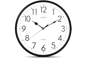 OCEST Garden Clocks Outdoor Waterproof, 12inch Large Display Battery Operated Quartz Decorative Clock Silent Non-Ticking Round Easy to Read for Pool Patio Bathroom Kitchen
