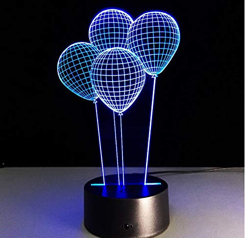 Preisvergleich Produktbild Luftballons 3D Nachtlicht Led Schreibtisch Tischlampe Visuell 7 Farbwechsel Kinder Schlafzimmer Beleuchtung Für Kinder Weihnachtsgeschenk