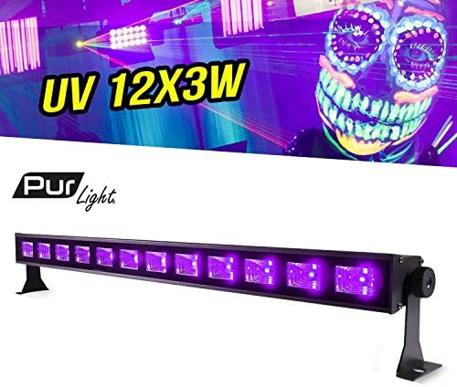 Pur Light Amber Special UV LED Light Bar with Mounting Bracket, 12 x 3 V