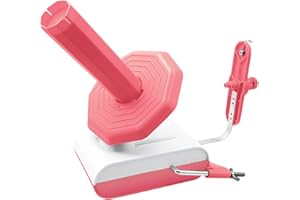 LETCARTMAKER Bobina de hilo eléctrico, 300 g, rodillo de hilo motorizado para tejer, dispensador automático de hilo para lana, manualidades, regalo para aficionados a la costura, color rosa