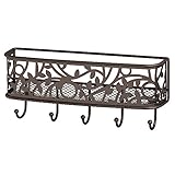 InterDesign Vine Mail, Letter Holder, Key Rack Organizer for Entryway, Kitchen - Wall Mount, Bronze (Kitchen &amp; Home)