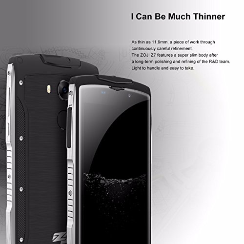 HOMTOM ZOJI Z7 Smartphone- IP68 impermeabile, 5.0â€˜â€™ HD Display Android 6.0 4G Telefono Cellulari, MT6737 quad core 1.3GHz, 2GB RAM 16GB ROM, 13MP+5MP Camera, Dual SIM, Fingerprint recognition, WiFi/GPS/OTA/OTG Cellulare - Nero