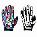 Produktbild Fahrrad Skelett Muster Voll Finger warmen Radsport Handschuhe schwarz + weiß (rot, X-Large)
