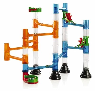 Quercetti - 13/6546 - Jeu de Plein Air - Marble Run - Circuit de Billes Transparent - 46 Pièces