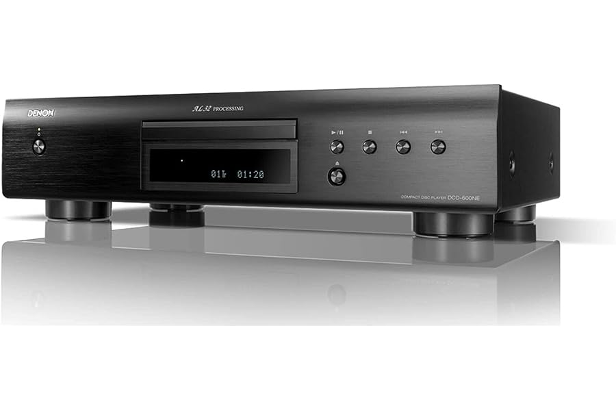 Denon DCD-600NE CD Player, HiFi System, CD-R/RW, MP3, WMA, Pure Direct Mode, AL32 Processing, Optical Output - Black