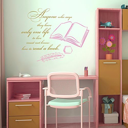 Wall Decal Vinyl Sticker Quote Anyone Who Says They Have Only One Life To Live Must Not Know How To Read Motivation Fairy Tales Reading Books Baby Children Room Library Mural Art Home Décor Study A457