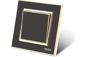 WESA Interruptor mecánico de luz, Interruptor de pared de 1 vía y 1 gancho de 10 A, Interruptor de luz de pared de 86 mm (1 Fach 1 Weg, NEGRO)