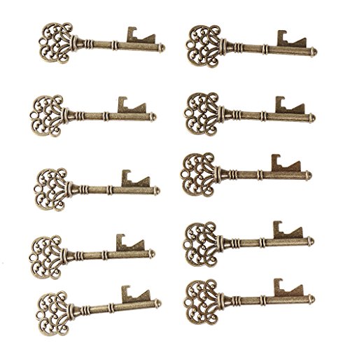 Preisvergleich Produktbild Baoblaze 10er Pack Schlüsseform Flaschenöffner KeyRing Öffner Strass Crystal Schlüsselanhänger - Kupfer