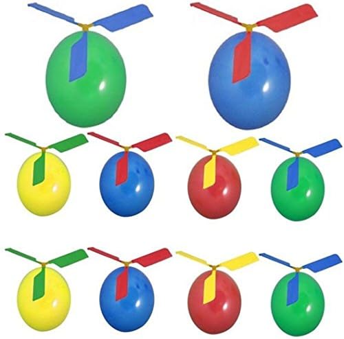 meizu88 10pcs Kids Balloon Helicopter Copter Flying Aircraft DIY Game Toy - Random Color