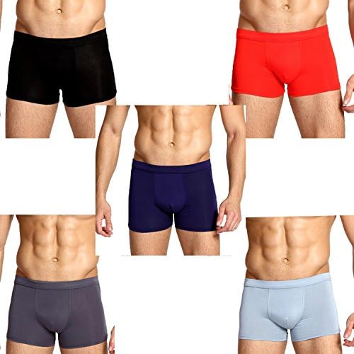 Elasticity Men's Underwear Breathable Comfort Mesh Hole Boxer Briefs Bamboo Fiber, A, XXL