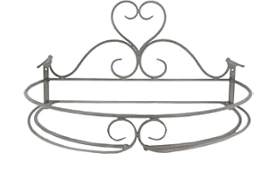 MAISONICA 66cm Shabby Chic Style French Ciel de Lit Heart Bed Canopy Metal Wall Mounted with Birds