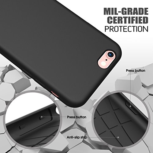 iPhone 6s Case,Splaks [Black] Shock-Absorb Case Cover with Camera Protection, Lightweight Soft Flexible TPU Rubber Anti-Scratch Protective Case For iPhone 6/6S