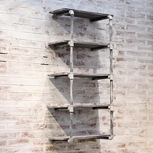 Shelving MEIDUO Shelf Multi-store bags shoes display stand Iron industrial pipe solid wood very durable (Color : White)
