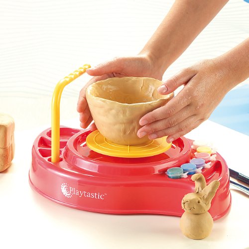 Playtastic Meine erste Töpferscheibe: Komplettset mit Ton & Farben - 3
