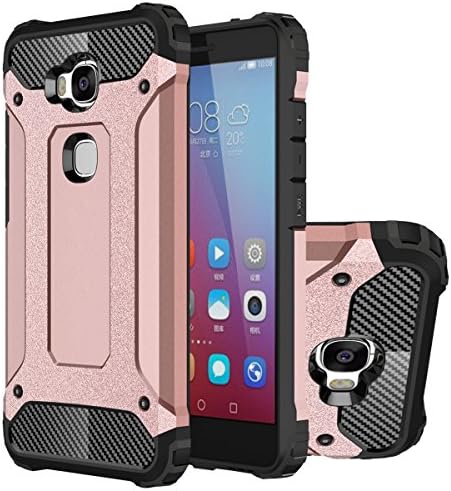 Huawei Honor 5X Case, HICASER Hybrid [Full Body] [Heavy Duty] Armor Case Dual Layer Shock Absorbing TPU Protective Case Cover for Huawei Honor 5X Rose Gold