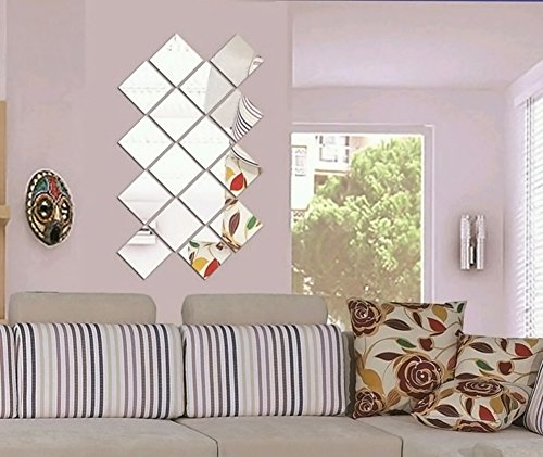 Blue Vessel 16pcs Spiegel-Mosaik-Fliesen selbstklebende Wand-Sticker Dekoration Platz Aufkleber - 6