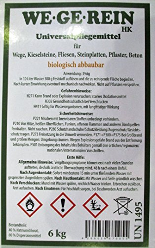 WE.GE.REIN Universalpflegemittel für Wege, Kieselsteine, Fliesen, Steinplatten, Beton usw. 6KG! - 3