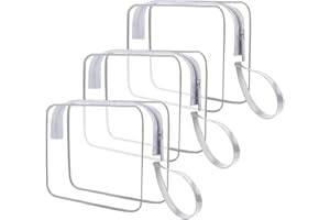 CGBE Neceser de Aseo Transparente, Bolsa de Cosméticos Impermeable, Kit de Viaje para Avión, TSA Necesers Maquillaje Organizador Viaje para Hombre y Mujer, 3 Piezas, Gris