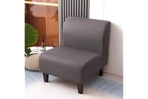 JORTUIO Copripoltrona Senza Braccioli, Elasticizzato 1 Posto Universale Senza Braccioli Copridivano,Moderna Antiscivolo Accent Chair Cover Protettiva Lavabile, con Fondo Elastico
