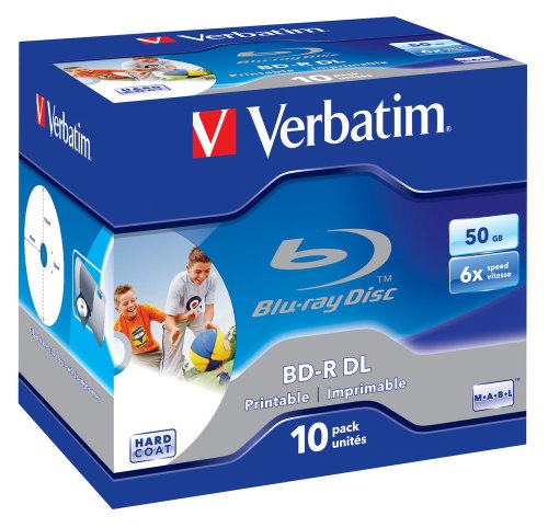 Verbatim 43736 BD-R DL 6x 10-pack Blu-Ray Optical Media - 2
