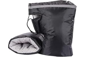 AHDMR Universel Manchon de Guidon Moto Hiver Homme Femme Gants de Guidon Vélo en Peluche Chaud Gants de Moto Etanche Coupe-Vent Moufle de Protection Froid pour Scooter VTT Trottinette Vélo Electrique