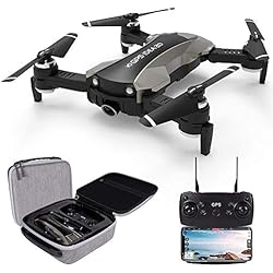 le idea IDEA 20 - Drone GPS avec caméra 4K, transmission en direct 5GHz WiFi FPV, caméra grand angle pour électronique à cardan de 120 °,Quadricoptère repliable à drone pour débutant, sac de transport