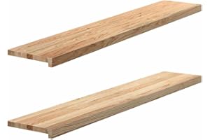 vidaXL Fensterbänke 2 Stk. Unbehandelt 140x30x2 cm Massivholz Eiche, Fensterbrett, Holz Treppenstufe, Holz Fensterbrett, Fensterbank Eichenholz