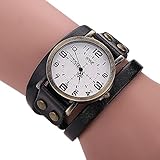 SSITG Retro-Punk Rock große Zifferblatt breite Lederarmband Cuff Herrenuhr Armbanduhr