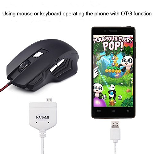 Neueste Multifunktionale USB 2.0 OTG Host Adapter Kabel Micro Ladekabel Datenkabel für Android Smartphones, PC und Tablets 1m (Weiß) - 4
