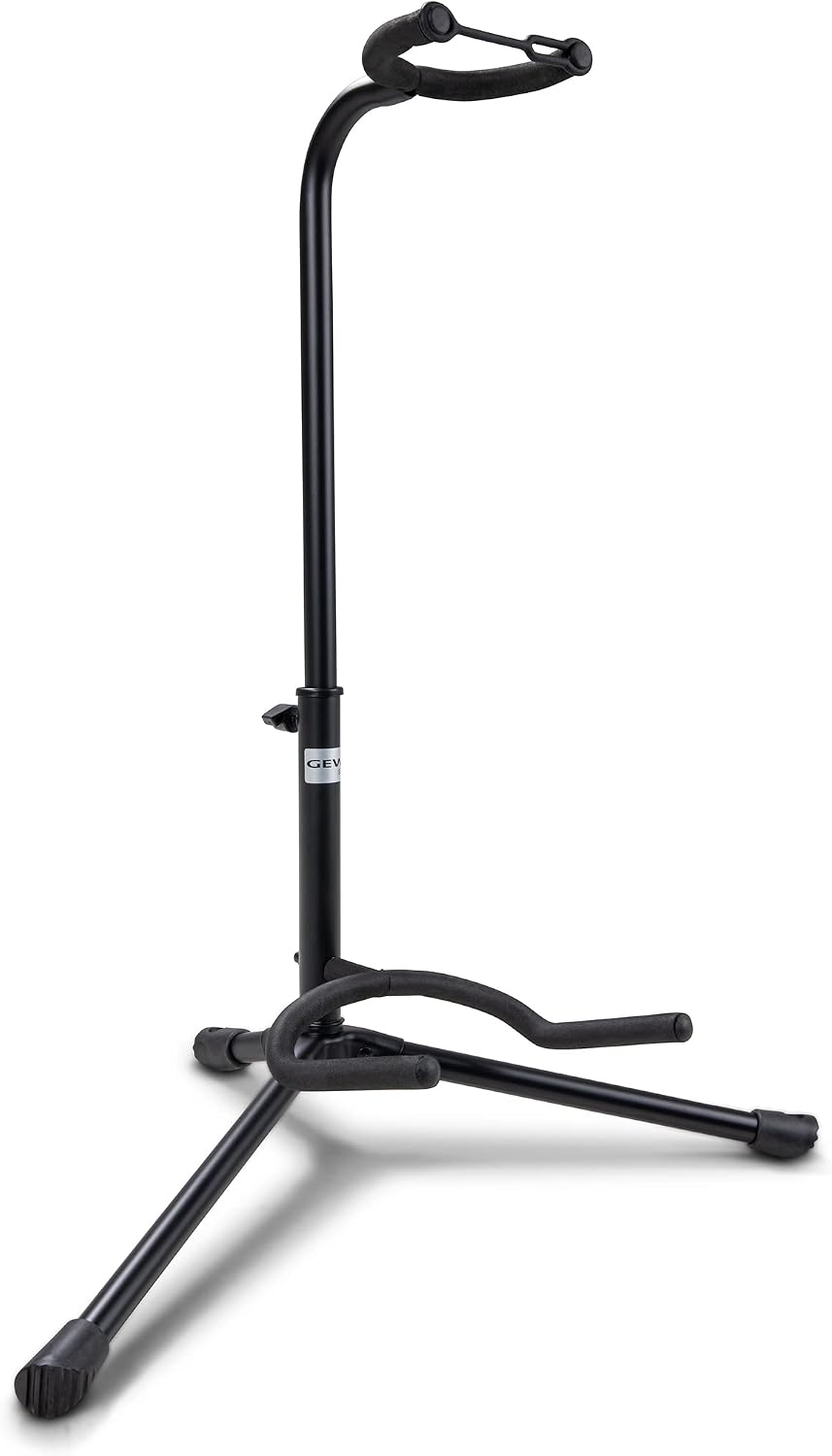 GEWA Klassik Pied de guitare, hauteur réglable jusqu'à 78 cm, surface d'appui 48x30 cm, noir