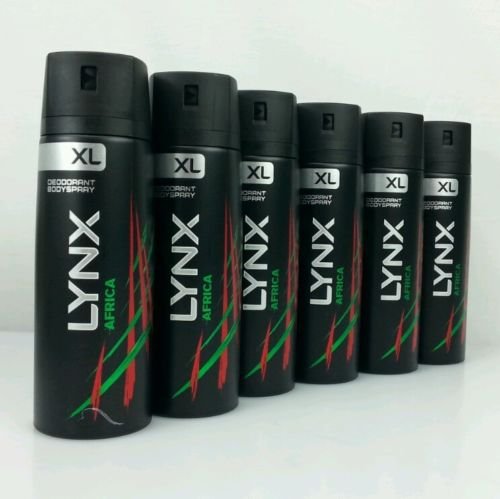 NEW 6 X LYNX AFRICA MENS DEODORANT BODY SPRAY EXTRA LARGE 200ML