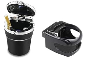 Kytpyi Alloy Plating Car Ashtray Mini Detachable Multi-function Car Cigar Ashtray Smokeless Cylinder Cup Holder With Blue LED Light Indicator Smokeless Fireproof for All Car,Home,Office