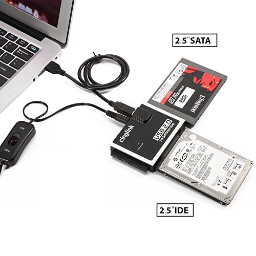 [GS/CE Certified Power Supplier] Cinolink® USB 2.0 to Sata and IDE Hard Drive Adapter Universal 2.5/3.5/5.25 Drives; with 3 Feet (0.9 Meters)USB 2.0 Cable … - 4