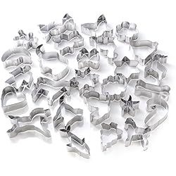 Gwhole Lot de 26 Emporte-pièces en Acier Inoxydable pour Décoration de Gâteau Fondant Biscuit Cookie Pâtisserie