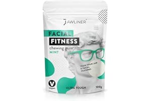 JAWLINER chewing gum Fitness (Paquet de 2 mois) Entraîneur de mâchoire et jawline pour Mewing - chewing gum sans sucre
