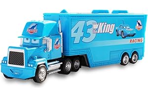 Hilloly Car Toys, Idea Play Vehicles M-cQueen Model Children Racing Toy Cars Classic Pull Back Truck Cars Gift for Kids Ages 3 Years and Older （blue）…