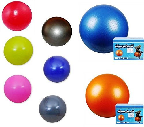 Gymnastikball, inklusive Pumpe, Fitnessball, Sitzball, in 65 cm, 75cm, 85cm in 8 Farben, blau, pink, silber, schwarz, orange, rot, grün, Maximalbelastbarkeit bis 300kg, Anti Burst Material