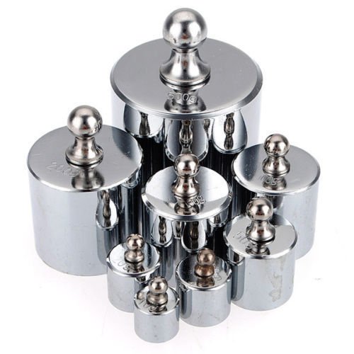 Kalibrierung Gewichte Set für Tasche Waage or Digitalwaagen in 100g, 200g und 500g – Edelstahl Übungs gewichte by Trimming Shop – Silbern, 7 Pcs – Total 505g - 2